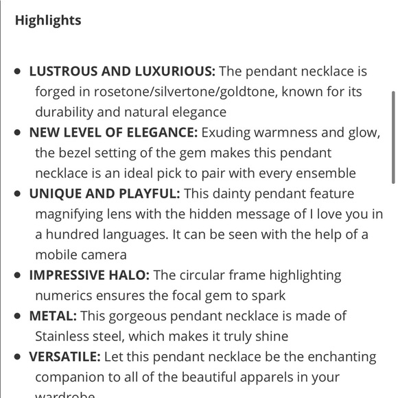 Hidden I Love You on Magnifying Necklace - Picture 7 of 10